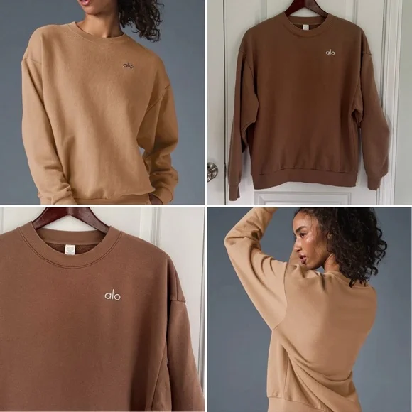 ALO Accolade Sweatpants and Crewneck Pullover -Toasted Almond - Picture 9 of 15